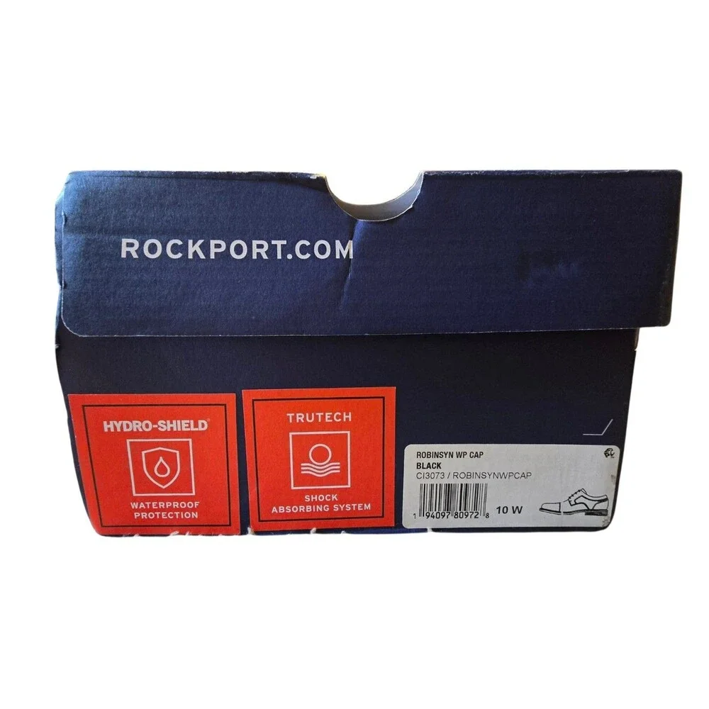 Rockport Robinsyn Cap Men's Leather Cap Toe Shoes Size 10W